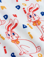 Mini Rodini Rabbit AOP Summersuit | Off White