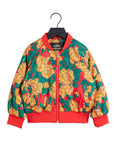 Mini Rodini Peonies Baseball Jacket | Red