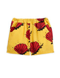 Mini Rodini Shell Woven Shorts | Yellow - Green Hearts Pink