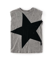 Nununu Mega Star Sleeveless Shirt | Heather Grey - Green Hearts Pink