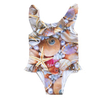 Romey Loves Lulu Swimsuit | Seashells - Green Hearts Pink