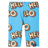 Kukukid Swim Short Leggings | Blue Hello