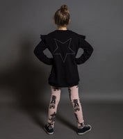 Nununu Embroidered Star Sweatshirt | Black - Green Hearts Pink