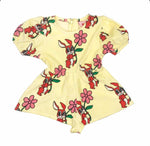 Hugo Loves Tiki Terry Puff Sleeve Romper | Cream Bunnies