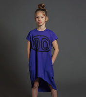 Nununu Tribal Eyes Dress | Deep Purple - Green Hearts Pink