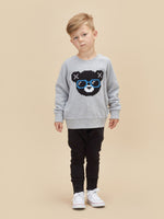 Huxbaby Digi Bear Sweatshirt  | Grey Marle