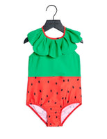 Mini Rodini Strawberry Halter Swimsuit | Red