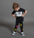 Nununu Rowdy Masks Leggings | Black - Green Hearts Pink