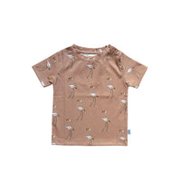 One Day Parade T-Shirt | Flamingo - Green Hearts Pink