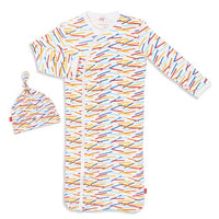 Magnificent Baby | Line Up Magnetic Gown Set - Green Hearts Pink