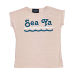 Tiny Whales See Ya Dolman Tee | Tri Blush - Green Hearts Pink