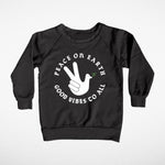 Tiny Whales Sweatshirt | Peace on Earth - Green Hearts Pink