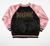 Tiny Whales Satin Jacket | Stardust - Green Hearts Pink