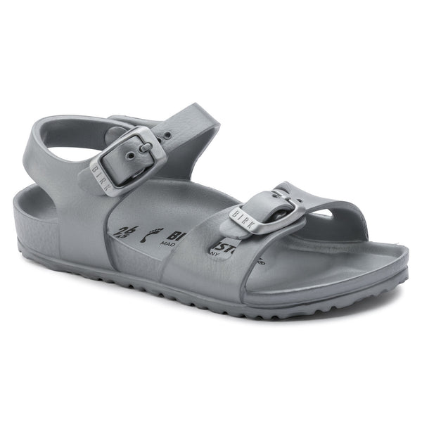 Birkenstock Rio EVA | Metallic Silver - Green Hearts Pink