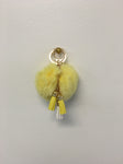 Fur Pom Pom + Tassel | Yellow - Green Hearts Pink