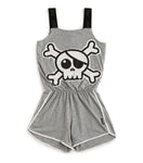 Nununu Skull Patch Tank Overall | Heather Grey