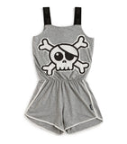 Nununu Skull Patch Tank Overall | Heather Grey
