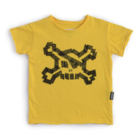 Nununu Masking Tape Skull T-Shirt | Yellow