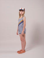 Bobo Choses Crosswise Stripes Fleece Playsuit