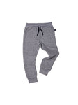 Huxbaby Track Pants | Charcoal Slub - Green Hearts Pink