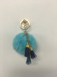 Fur Pom Pom + Tassel | Turquoise - Green Hearts Pink