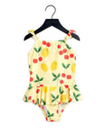 Mini Rodini Cherry Lemonade Skirt Swimsuit | Yellow