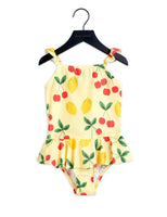 Mini Rodini Cherry Lemonade Skirt Swimsuit | Yellow