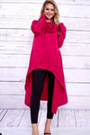 Hooded Top | Fuschia - Green Hearts Pink