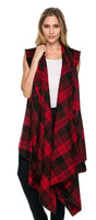 Plaid Vest | Red - Green Hearts Pink