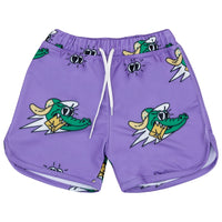 Jelly Alligator Swim Shorts | Golden Gator Purple
