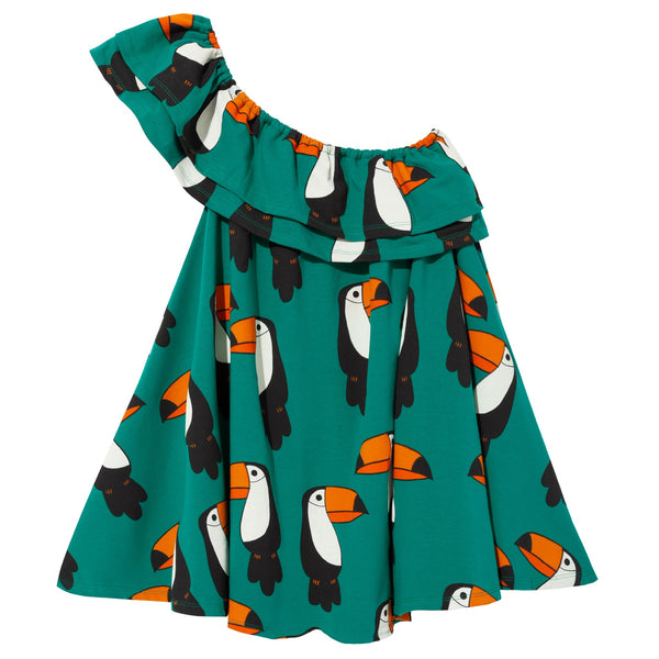 Kukukid Asymmetric Dress Toucan | Green Toucan