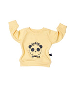Huxbaby Super Panda Sweatshirt | Banana - Green Hearts Pink
