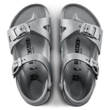 Birkenstock Rio EVA | Metallic Silver - Green Hearts Pink