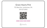 Gift Card - Green Hearts Pink