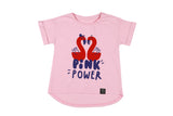 Kukukid T-Shirt | Pink Power - Green Hearts Pink