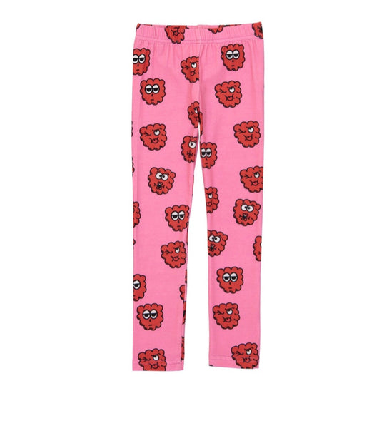 Hugo Loves Tiki Leggings | Pink Raspberry - Green Hearts Pink