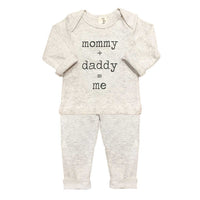 Oh Baby! Two Piece Set | Mommy + Daddy = Me - Green Hearts Pink