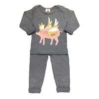 Oh Baby! Two Piece Set | When Pigs Fly - Green Hearts Pink