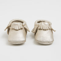 Freshly Picked Moccasins | Platinum - Green Hearts Pink