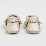 Freshly Picked Moccasins | Platinum - Green Hearts Pink