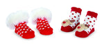 Mud Pie | Holiday Socks - Green Hearts Pink