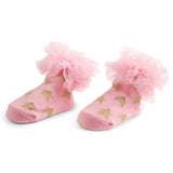 Mud Pie | Princess Socks - Green Hearts Pink