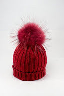 Maniere Pom Pom Hat | Red - Green Hearts Pink