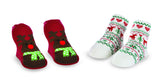 Mud Pie | Holiday Socks - Green Hearts Pink