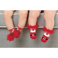 Mud Pie | Holiday Socks - Green Hearts Pink