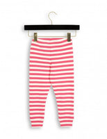 Mini Rodini Stripe Rib Leggings | Pink - Green Hearts Pink