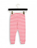 Mini Rodini Stripe Rib Leggings | Pink - Green Hearts Pink